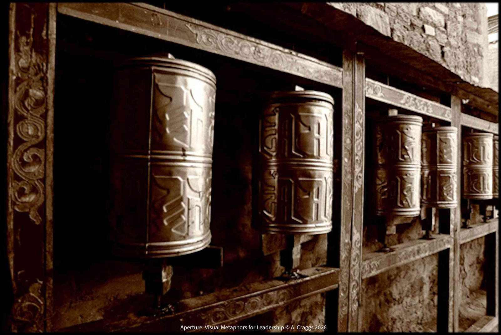 Prayer Wheels Shigatse Monastery Tibet 2001